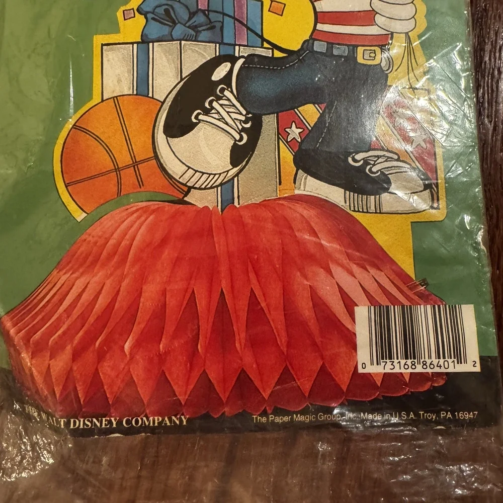 2 VTG‎ NOS Mickey Mouse Honeycomb Tissue Centerpiece Happy Birthday Party Sealed